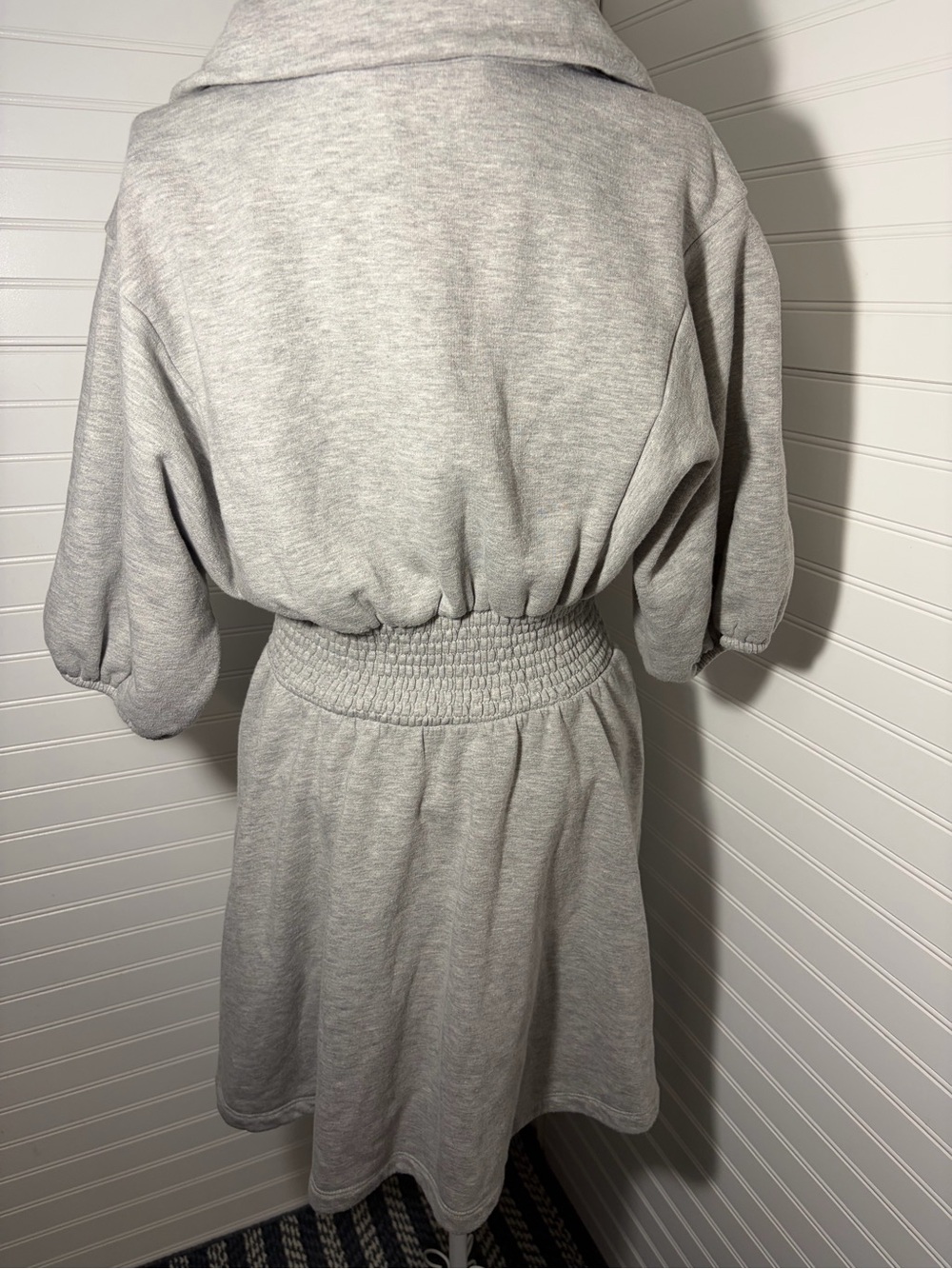 ✨Anthro’s Daily Ritual✨- Gray Heather Short Sleeve Zip-Smock Dress - SOLD OUT - Picture 8 of 11